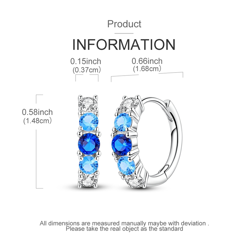 Women's Elegant 925 Silver Blue Gradient Ear Jewelry Earrings